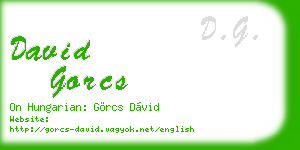 david gorcs business card